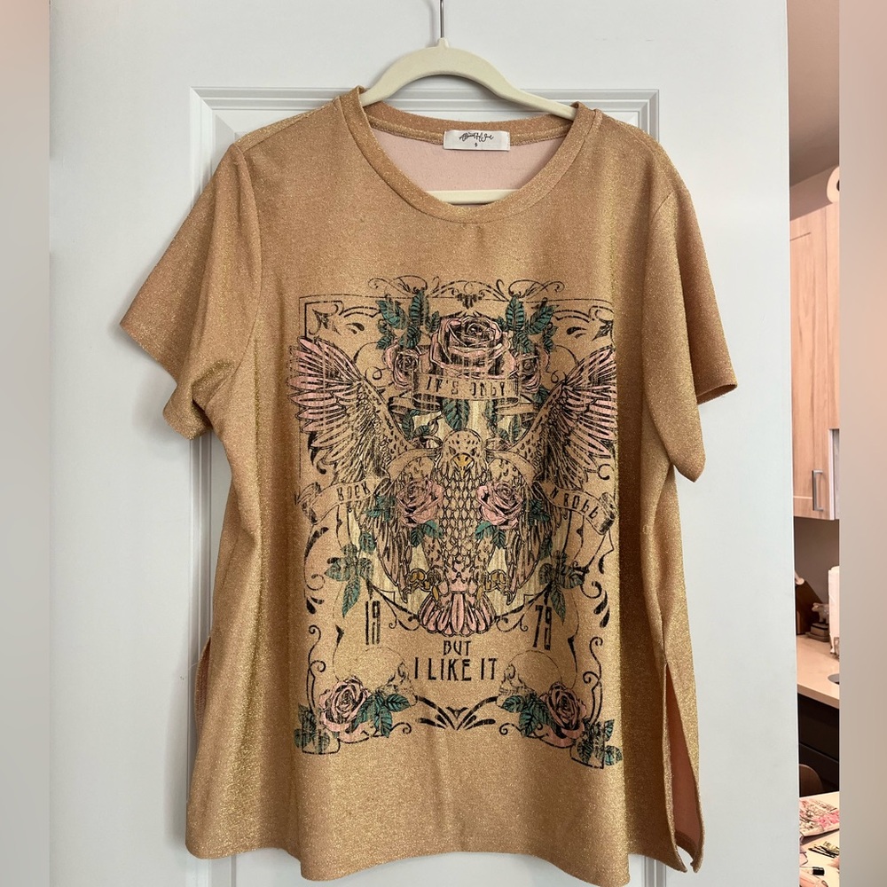 Gold Sparkly graphic tea